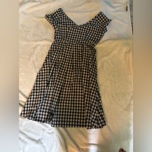 Pinup vintage inspired black-and-white gingham dress